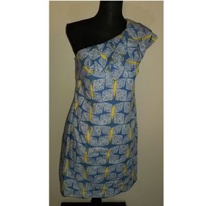 LILLY PULITZER Sandra Dress One Shoulder Butterfly